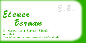 elemer berman business card